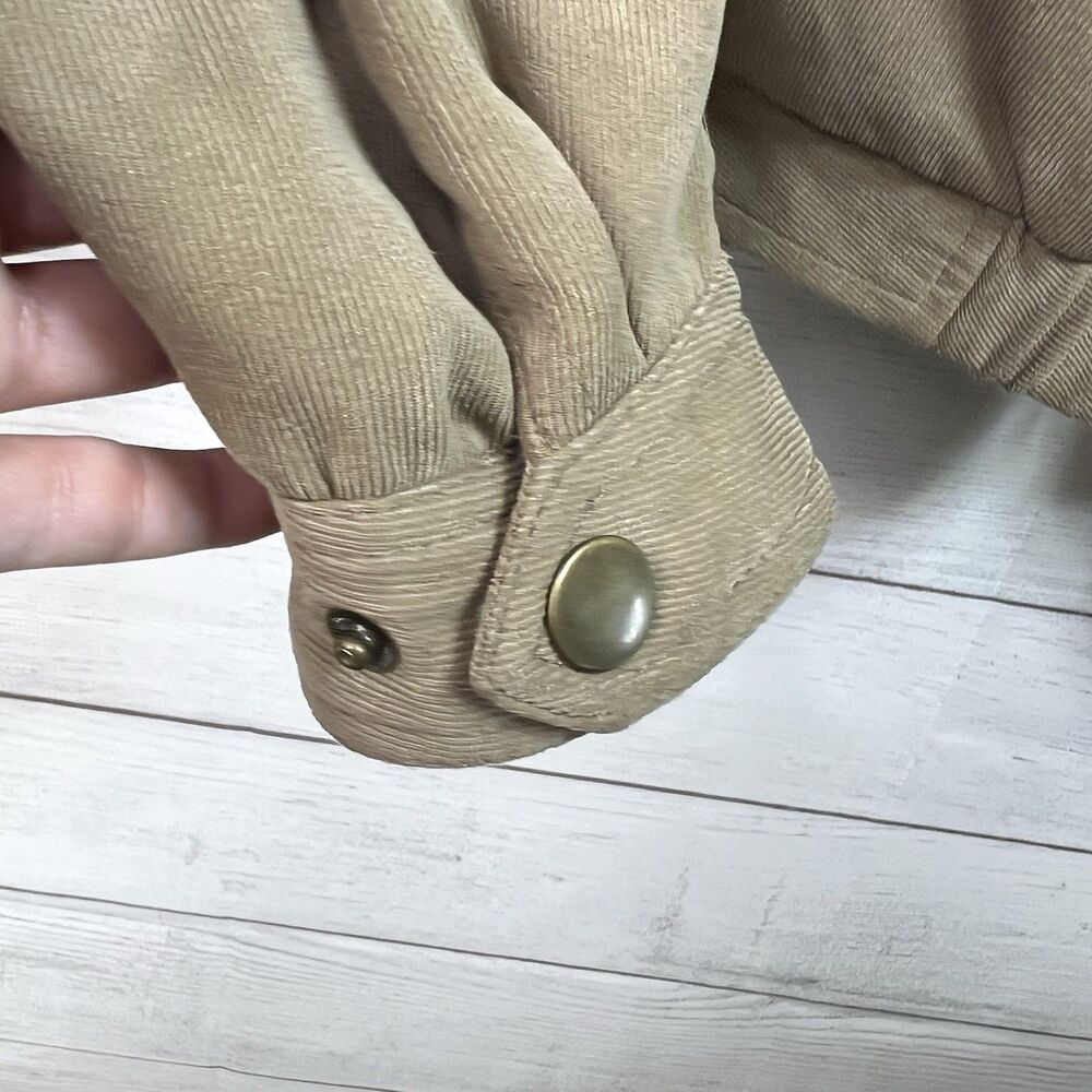 Vintage 90s Paris Las Vegas Suede Tan Full Zipper Jacket Mens Size XL Polyester - Picture 7 of 12